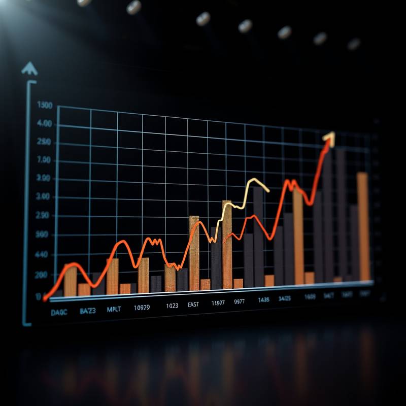 A chart showing upward trends, representing Digital Marketing