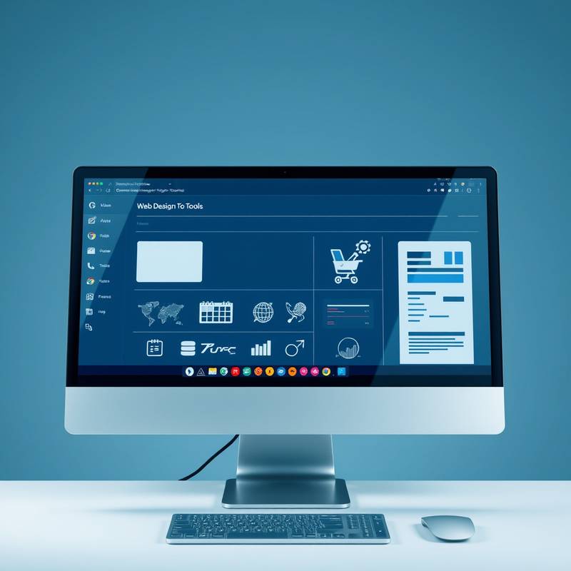 A computer screen with design tools, representing Web Design