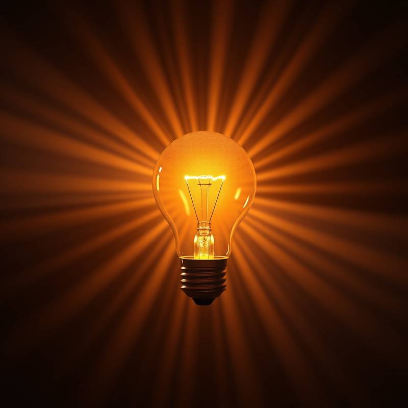 A lightbulb emitting rays of light, representing Branding