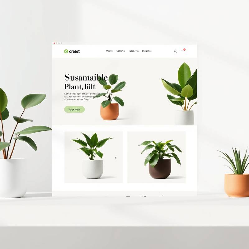 EcoBloom Website - A modern e-commerce website for a sustainable plant company showcasing their products and mission.
