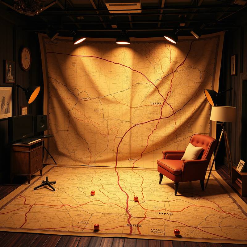 Location of the studio marked on a map