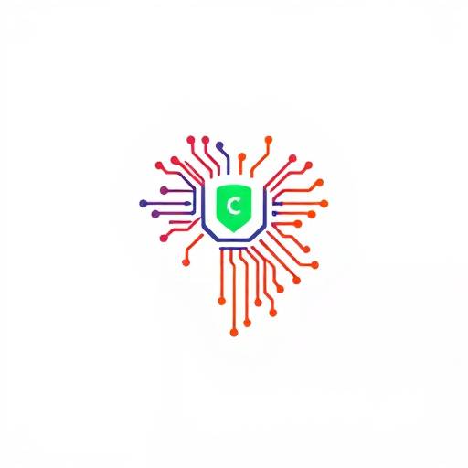 TechSolutions Logo - A minimalist logo for a technology company, with a circuit board design.